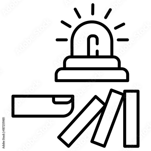 Impact Incidents Outline Icon Illustration Vector