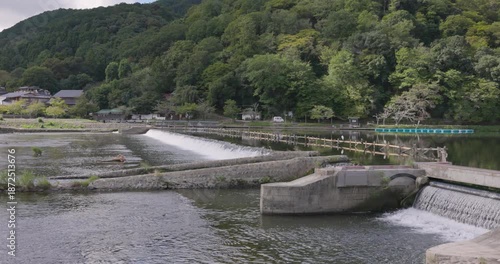 Watching the Scenery Along the Katsura River in Japan