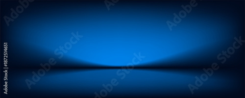 smooth gradient dark blue light studio room with copy space for you design background