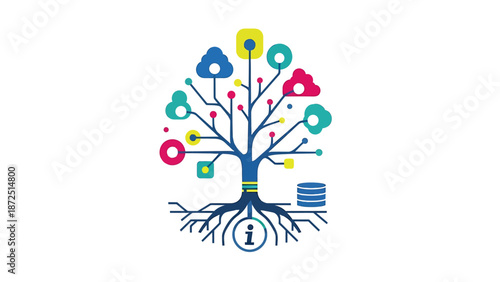 data ecosystem network diagram visualizing digital interconnectedness and technological growth for modern business solutions and information management