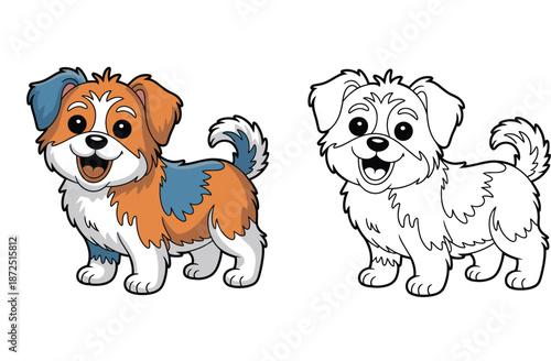 Cute Cartoon Puppy Coloring Page for Kids and Dog Lovers