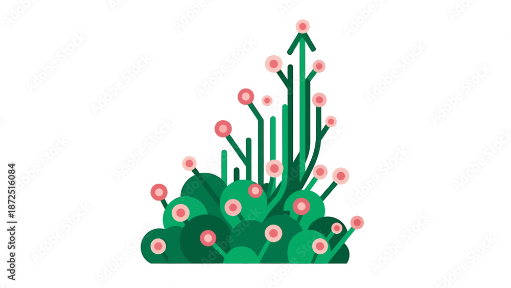 Obraz premium growth concept illustration for business success and environmental development symbolizing progress innovation and green technology