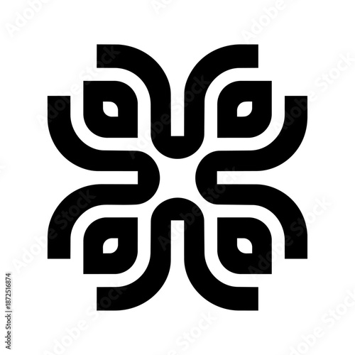 Flowing symmetrical form suggesting harmony, organic growth, and balanced movement.