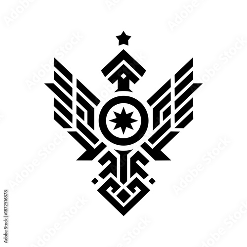 Bold ornamental emblem evoking strength, leadership, and ceremonial prestige.