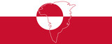 abstract flag background of Greenland, simplified symbol shape of the map of Greenland