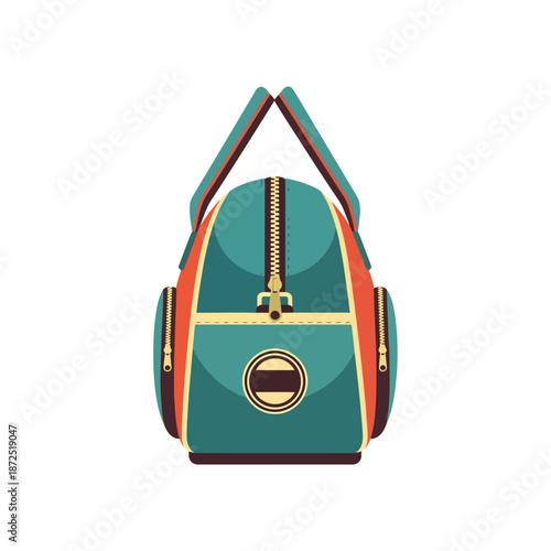 Vector Illustration of a Stylish Duffel Bag for Travel and Gym Activities