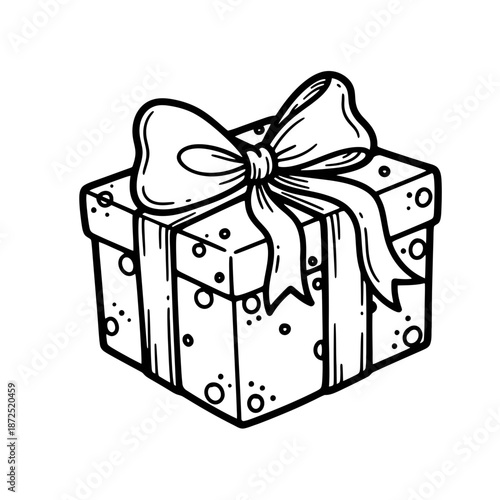 Gift Box with Ribbon and Bow.