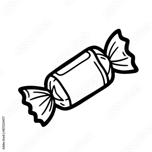 Black and White Candy Illustration.