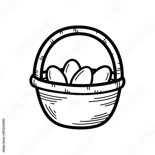 Illustration of Eggs in Basket.