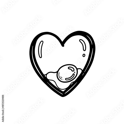 Simple Black and White Heart Illustration Baby.