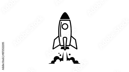 Rocket Ship Launching Into Space.