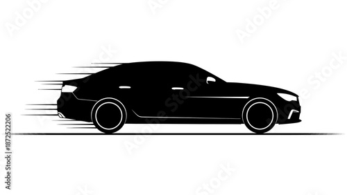 Black Car Speed Road Vehicle.