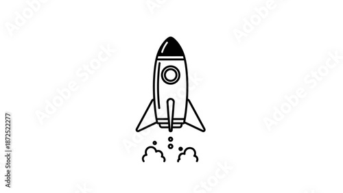 Rocket Ship Launching Into Space.