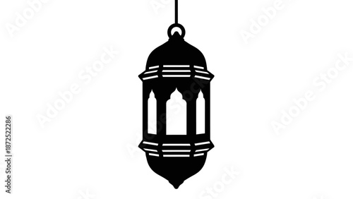 Black Metal Lantern Hanging Decoration.