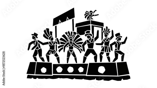 People dancing on stage together.