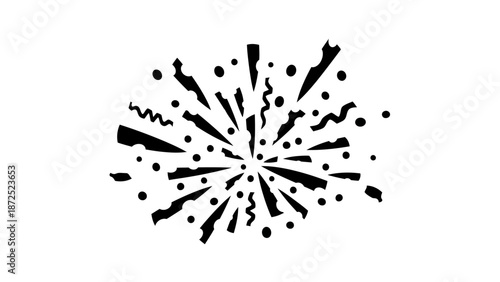 Black Ink Splatter Design Element Graphic.