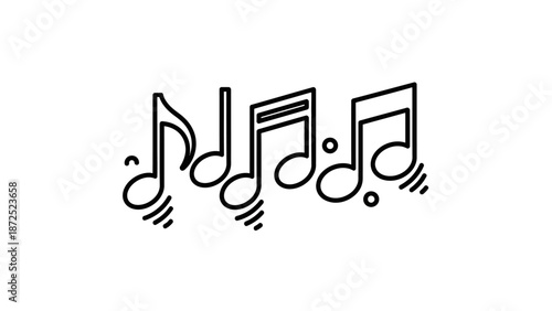 Music notes on a staff symbol.