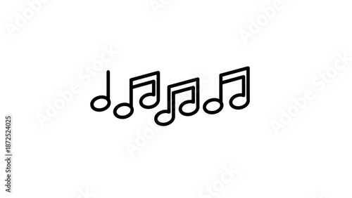 Black music notes on white background.
