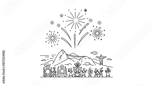 Fireworks exploding in the night sky.