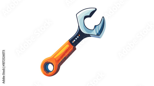 Adjustable Wrench Tool Orange Handle.