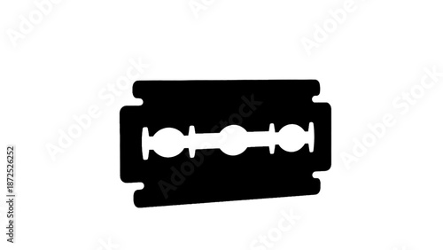 Vector illustration of a sharp metal double-edged razor blade, on transparent background for personal grooming and precision cutting