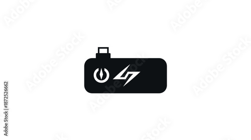 External Hard Drive Icon with Lightning Bolt.