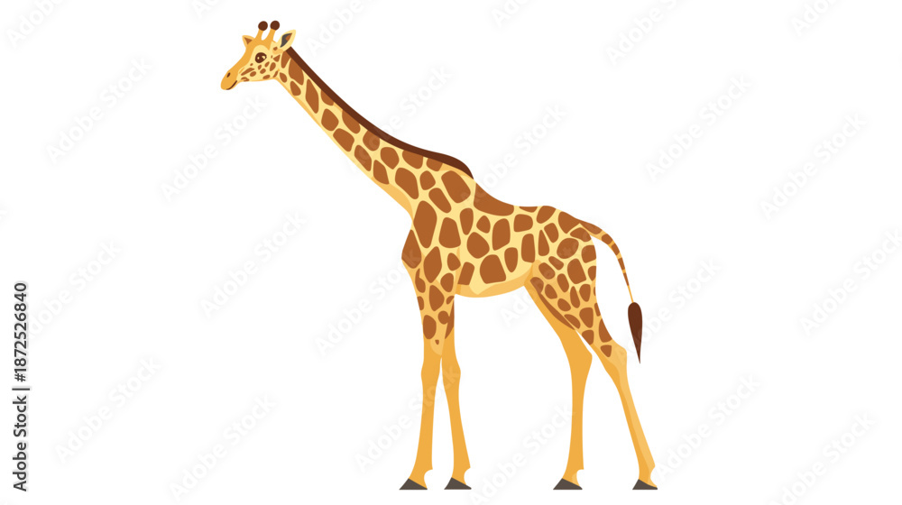 Fototapeta premium Giraffe Standing with Long Neck and Legs.