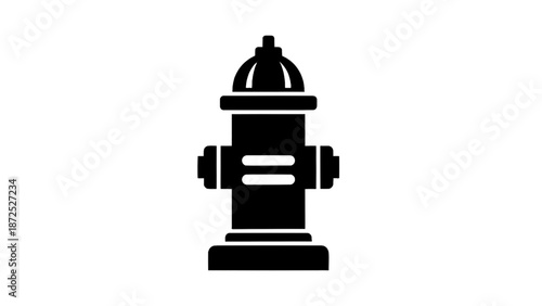 Vector illustration of a classic fire hydrant icon for emergency services on transparent background