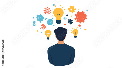 Man with Creative Ideas and Innovation.