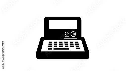 Simple Black Scanner Icon on White.