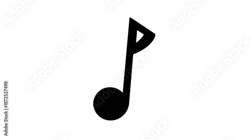 Single Black Eighth Note Music Symbol.
