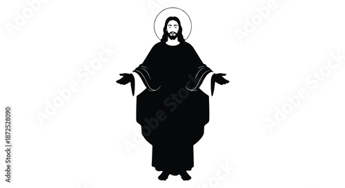 Christ figure with halo and outstretched arms