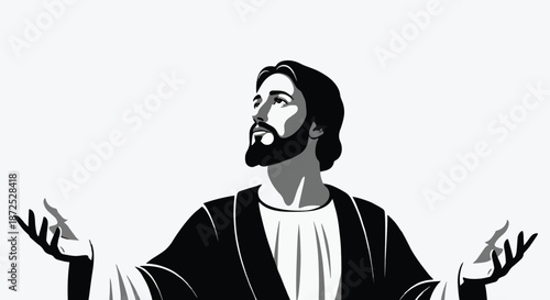 Jesus Christ portrait with transparent background