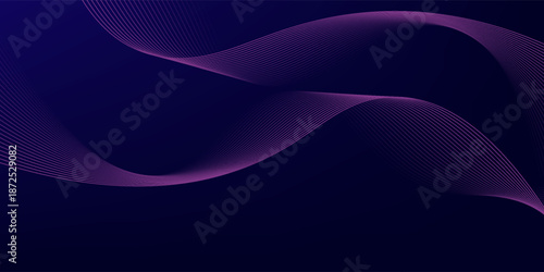 Abstract glowing wave lines on dark blue background. Dynamic wave pattern. Modern flowing wavy lines. Futuristic technology concept.eps,10