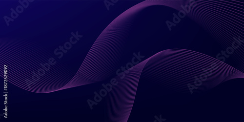 Abstract glowing wave lines on dark blue background. Dynamic wave pattern. Modern flowing wavy lines. Futuristic technology concept.eps,10