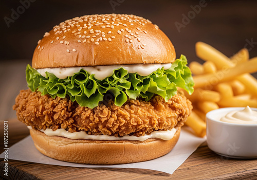 Chicken Burger Meal with Fries