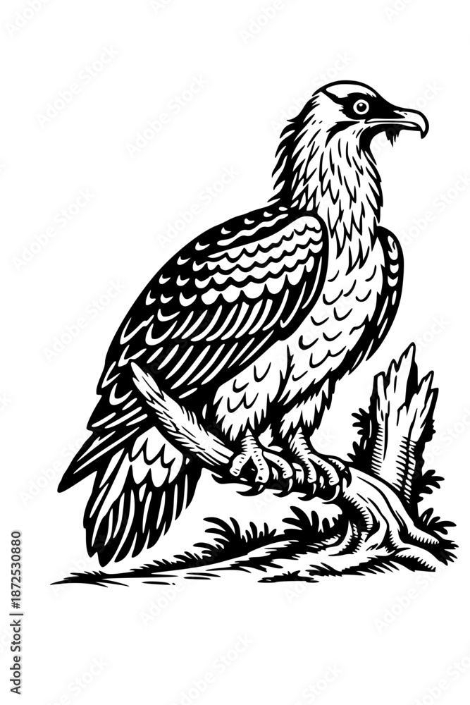 Obraz premium Osprey Bird Line Art Vector Illustration