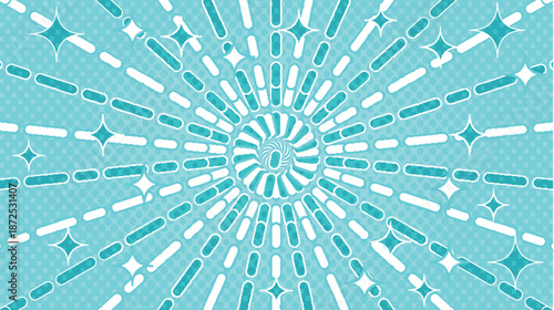 太陽　スクリーントーン　青　背景