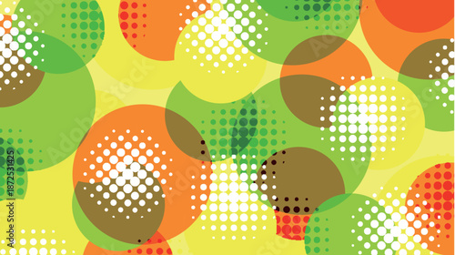カラフル　円　ポップ　網点　背景