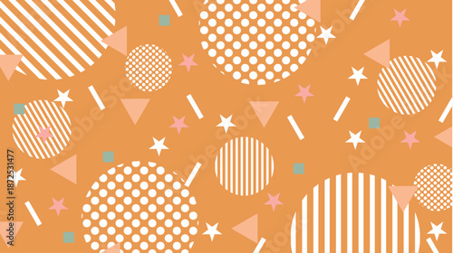ポップ　オレンジ　抽象的　模様　背景