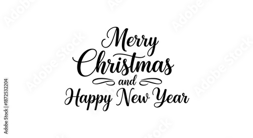 Festive Greeting Card with Merry Christmas and Happy New Year Message