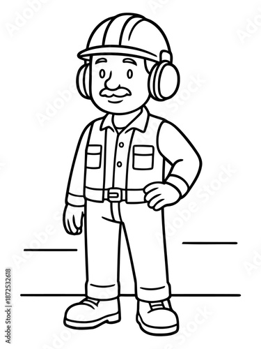 Construction Worker Illustration: A meticulously crafted illustration presents a construction worker, geared in essential safety gear, exuding a sense of security and reliability in the workplace.