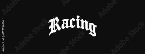 Racing Lettering Decal Print - Sticker Speed Typography and Automotive Vector Design