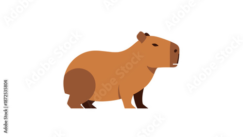 Cartoon Capybara Rodent Mammal Animal Illustration.