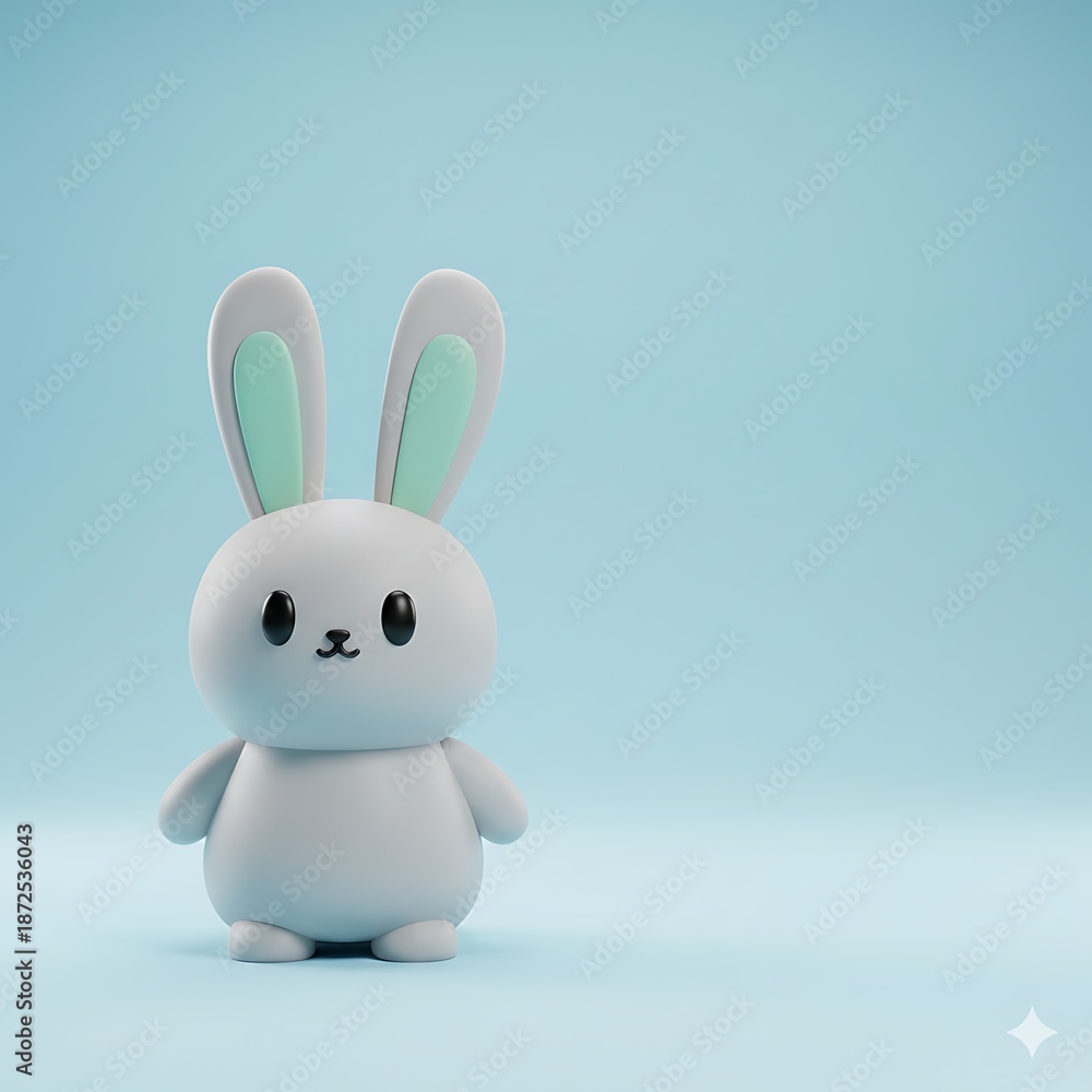 Obraz premium Cute 3D Animal Characters Collection in Minimal Pastel Style