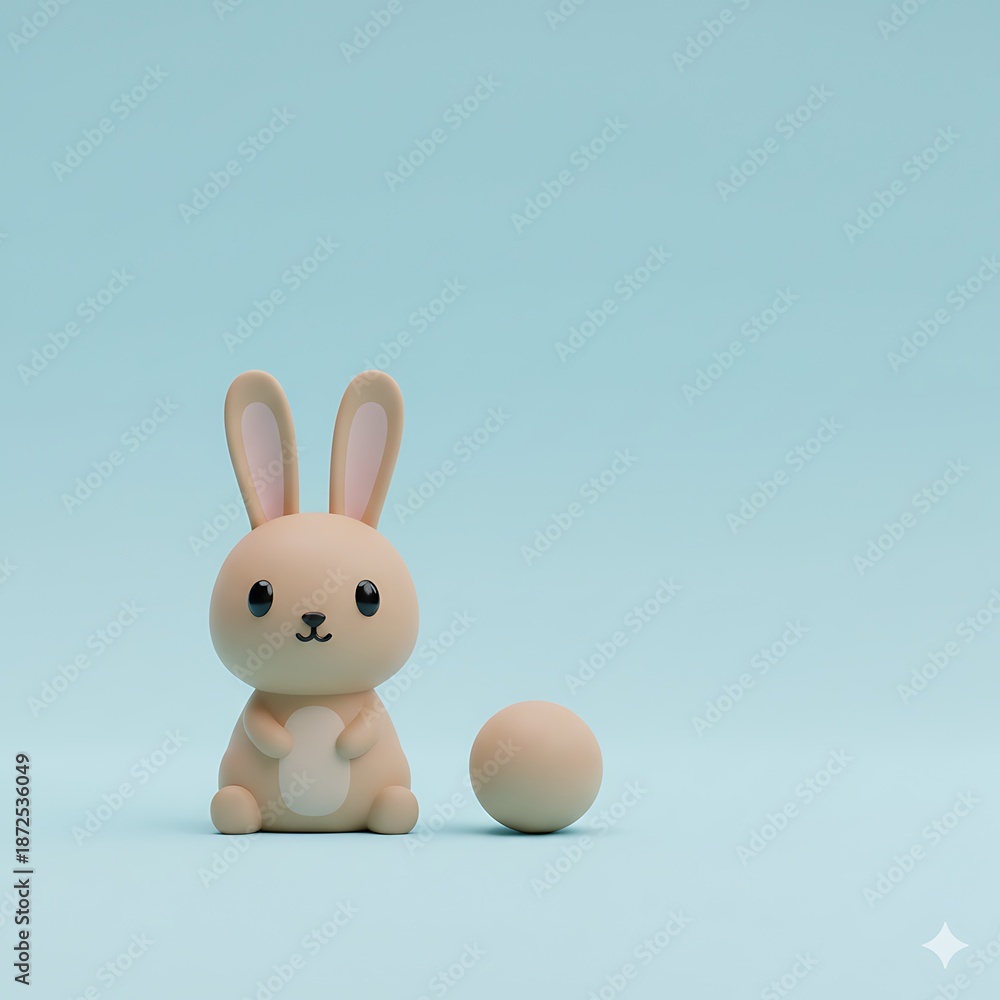 Obraz premium Cute 3D Animal Characters Collection in Minimal Pastel Style