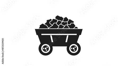 Cart Filled with Coal Stones.