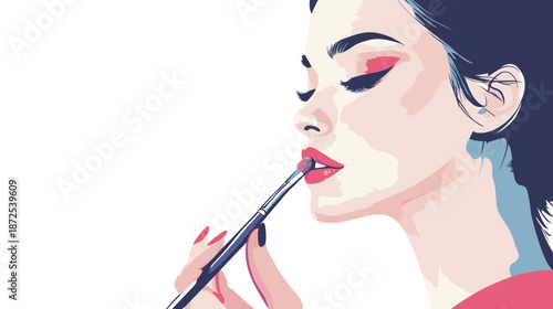 Woman Smoking Cigarette with Closed Eyes.