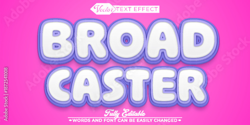  Professional Broadcaster Media Vector Editable Text Effect Template