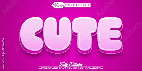  Cute Adorable Charming Vector Editable Text Effect Template
